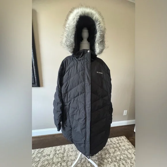 Columbia Charcoal Hooded Puffer Jacket Omni Heat 3X. EUC - Picture 10 of 12